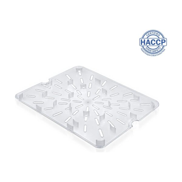 Polypropylene GN 1/2 food container drain grid, 26.5x32.5 cm