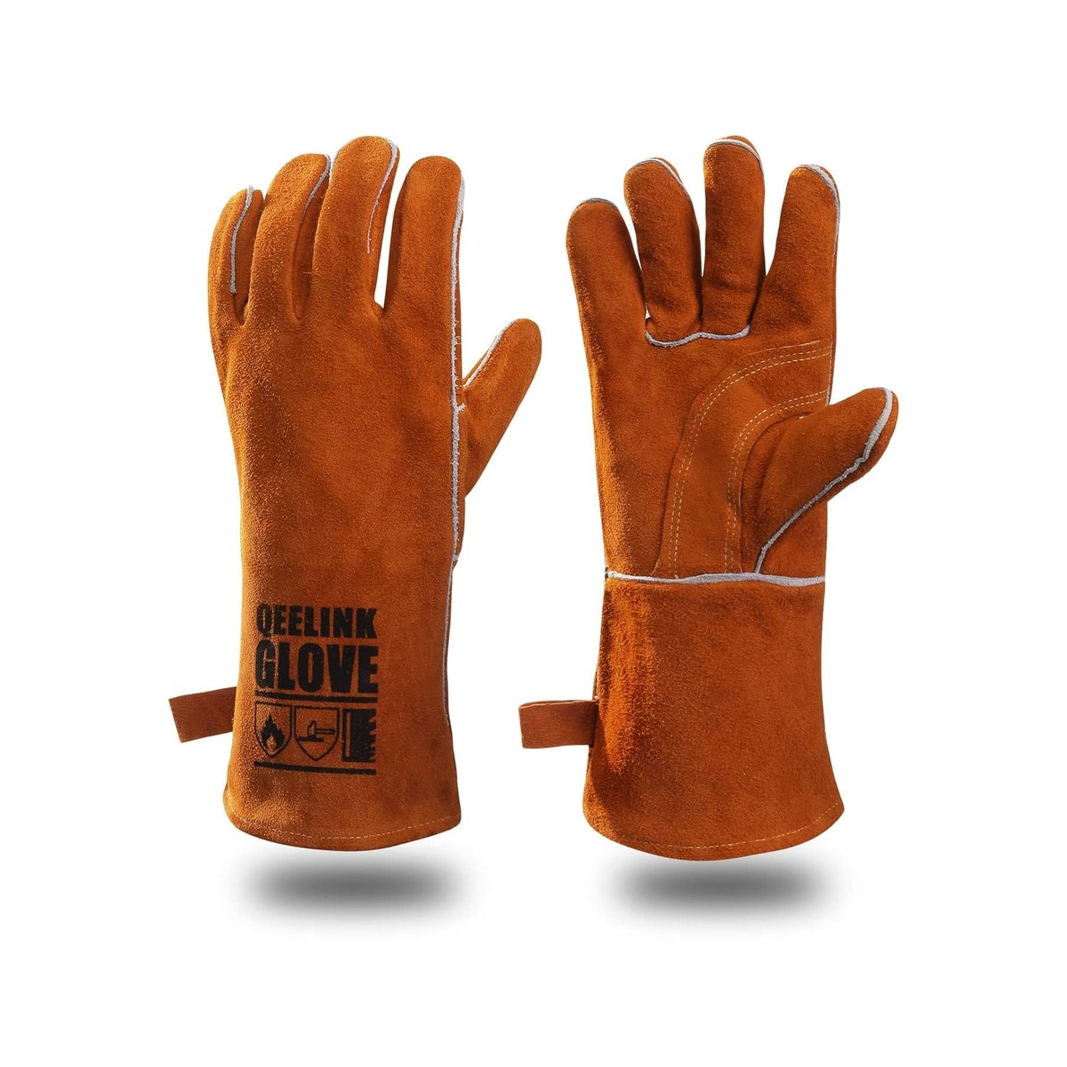 Leather Oven Mitts Set 37cm +300°C Leather heat-resistant oven mitts set, 37 cm, up to +300°C