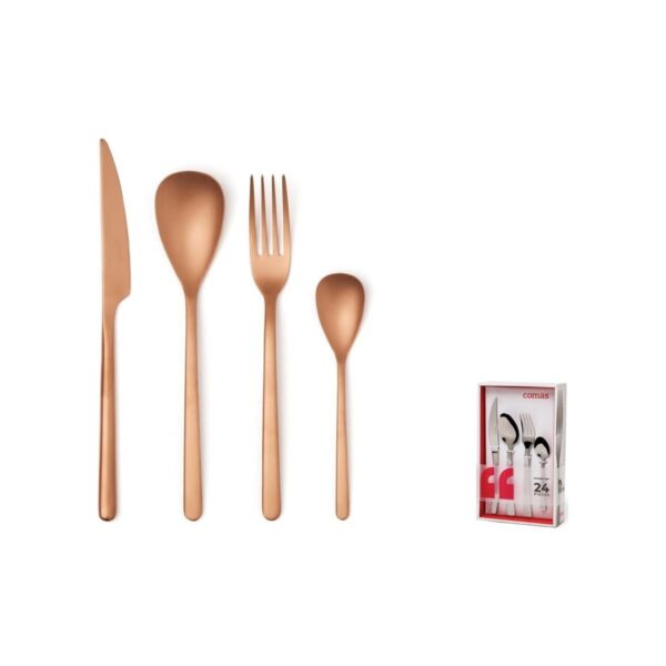 Comas Canada Vintage Copper 24-piece cutlery set, 18/0 stainless steel, 4 mm thick