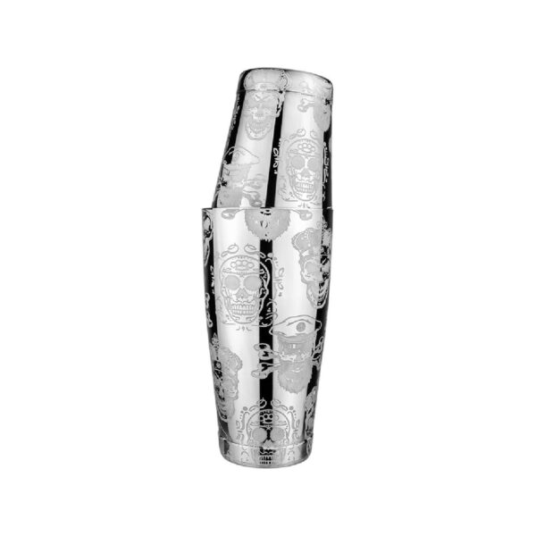 Διπλότοιχο ανοξείδωτο σέικερ Boston Tattoo Skull 18/10, 600/800 ml