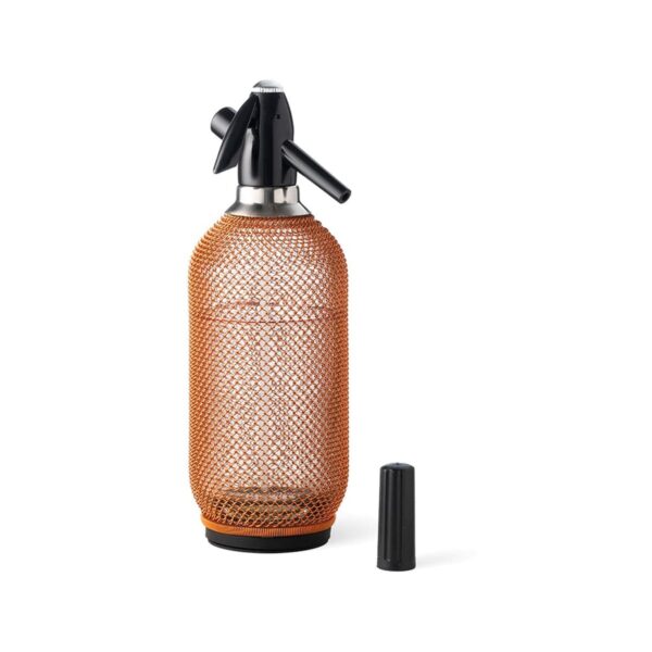 Glass soda siphon with copper mesh, 1 litre