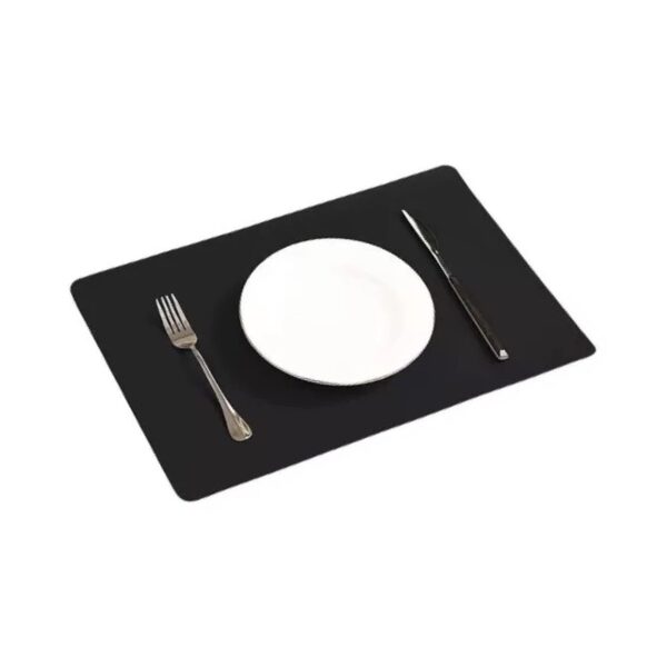PU leather placemat in black, 45x30 cm