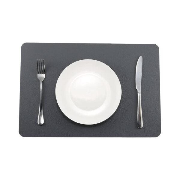 PU leather placemat in grey, 45x30 cm
