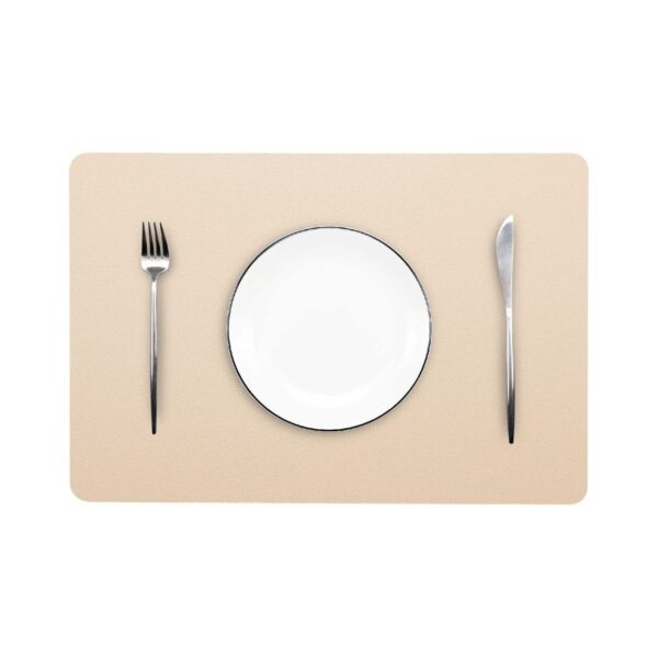 PU leather placemat in khaki, 45x30 cm