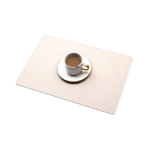 PU leather placemat in off white, 45x30 cm