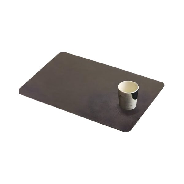 PU leather placemat in vintage brown, 45x30 cm
