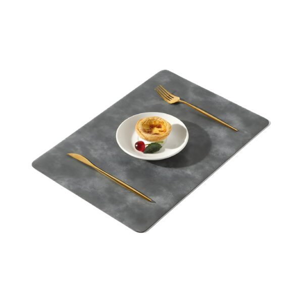 PU leather placemat in vintage dark grey, 45x30 cm