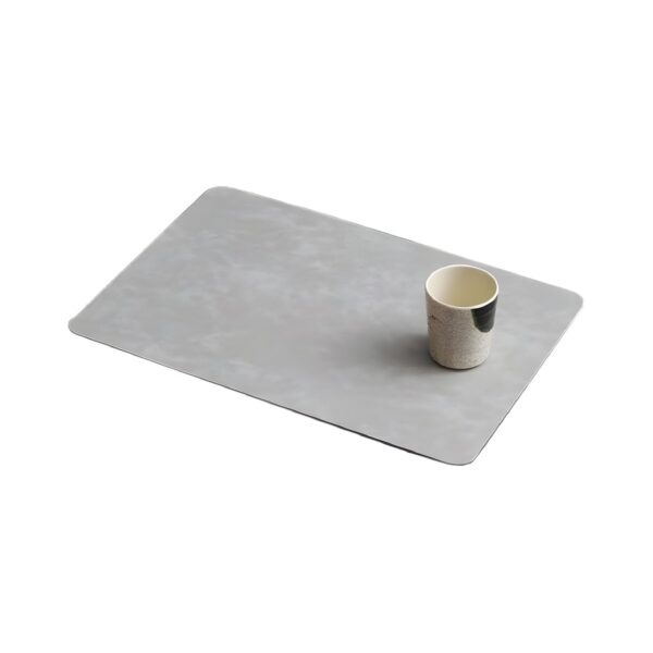 PU leather placemat in vintage light grey, 45x30 cm