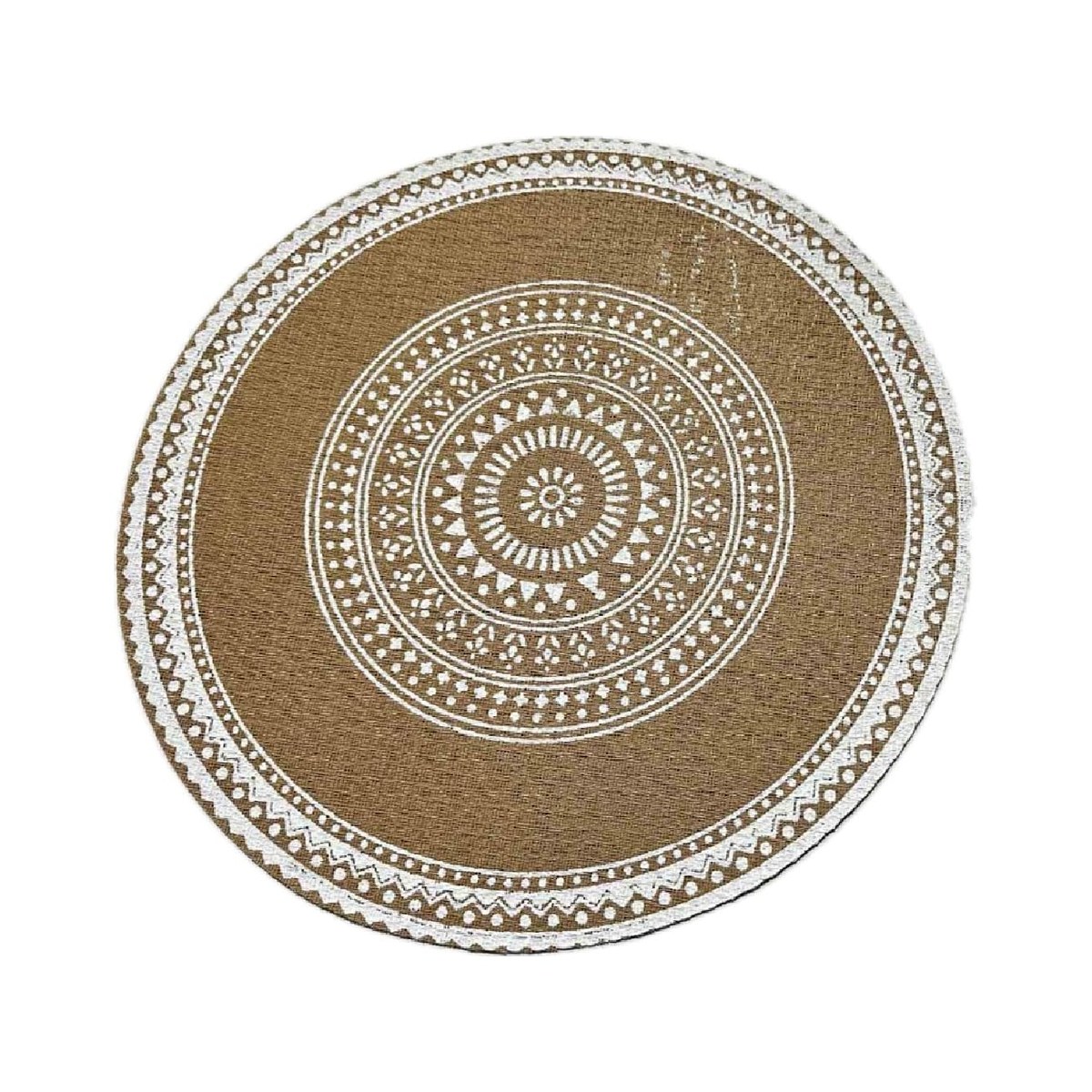 Waterproof Woven Placemat Boho White Ø38.5cm Round waterproof woven placemat Boho White, 38.5 cm diameter