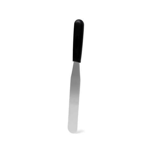 Comas stainless steel palette spatula with black handle, 23 cm