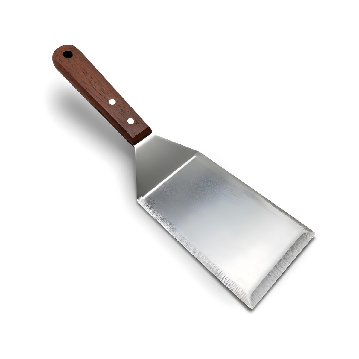 Flexible Wooden Spatula 17.5x8cm 3CR13 TEMNO Flexible 3CR13 steel spatula with wooden handle, 17.5x8 cm