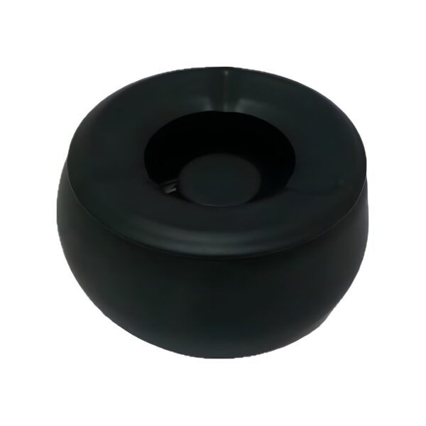 Black windproof 18/10 stainless steel ashtray, 11 cm