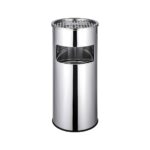 Round stainless steel floor ashtray, 27x63 cm