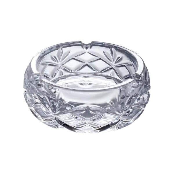 Carved glass ashtray Timeless, 13 cm
