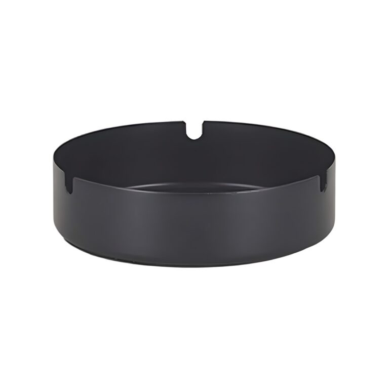 Matte black 18/0 stainless steel ashtray, 8 cm