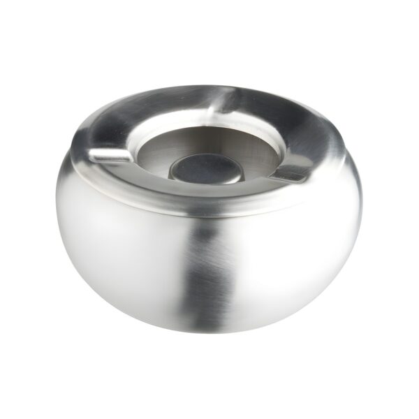 Windproof 18/10 stainless steel ashtray, 11 cm