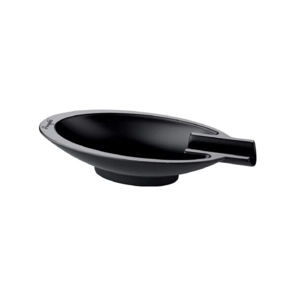 Stainless steel 18/10 cigar ashtray in black matte, 17 cm