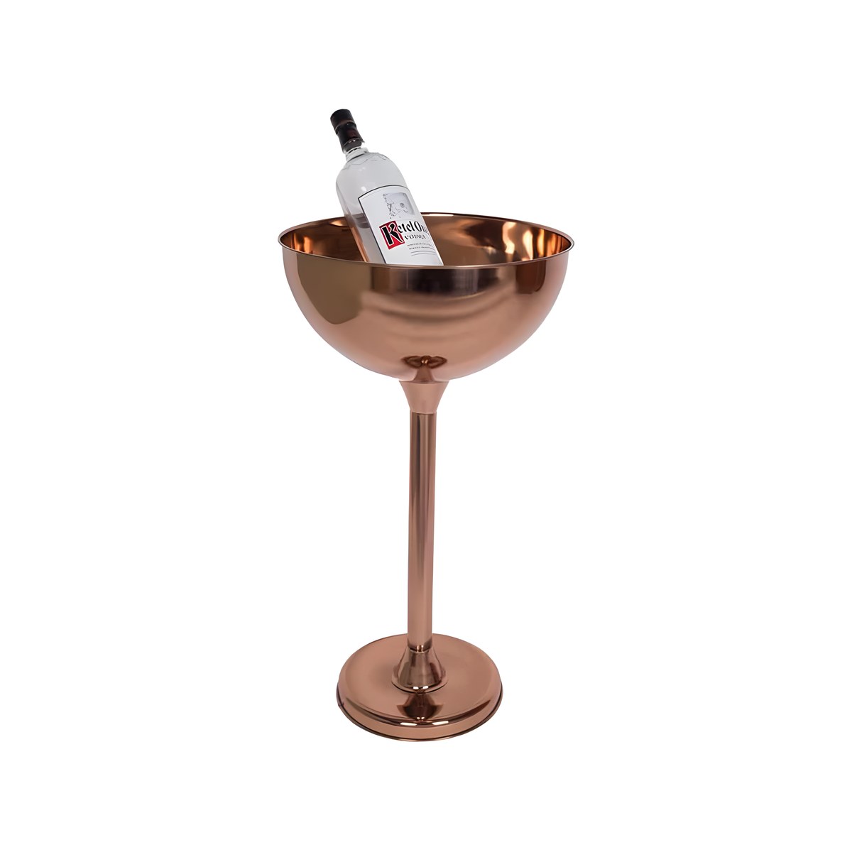 Stand With Champagne Cup Bronze Inox 18/10 46x92cm 25lt 8199 Bronze-finish 18/10 stainless steel champagne bucket with stand, 46x92 cm, 25 litres