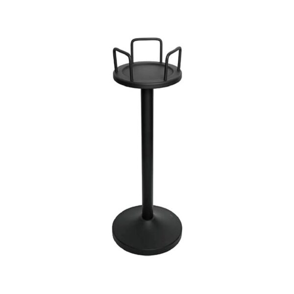 Heavy stainless steel 18/10 champagne bucket stand in matte black, 75 cm height