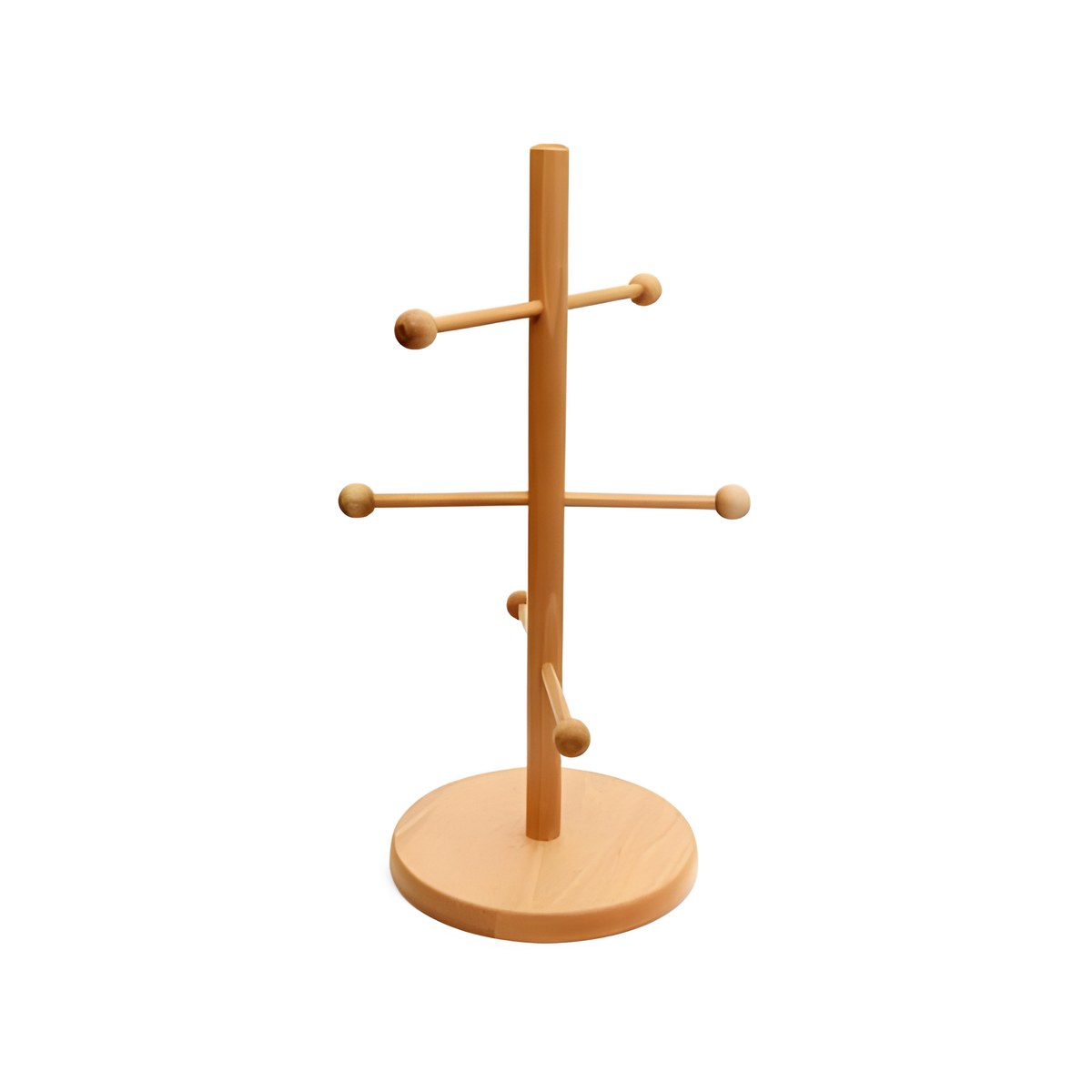 Wooden Bagel Stand with 6 Slots, 38cm Wooden bagel stand with 6 slots, 38 cm tall