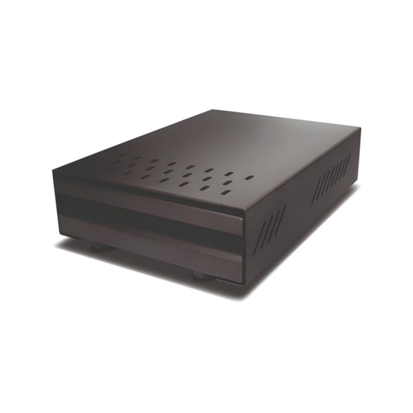 Black stainless steel coffee knock box drawer, 35x25x9 cm