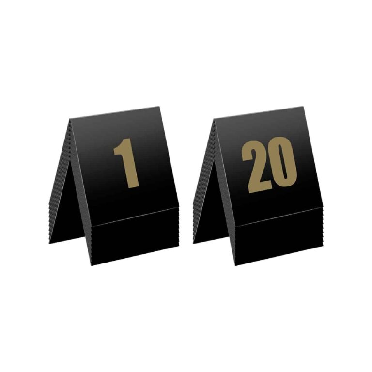 Black and gold CVP numbering tags 1-20, 5x5 cm