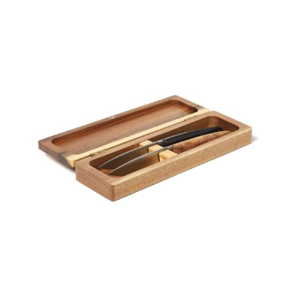 Comas acacia wood steak knife holder, 2 slots