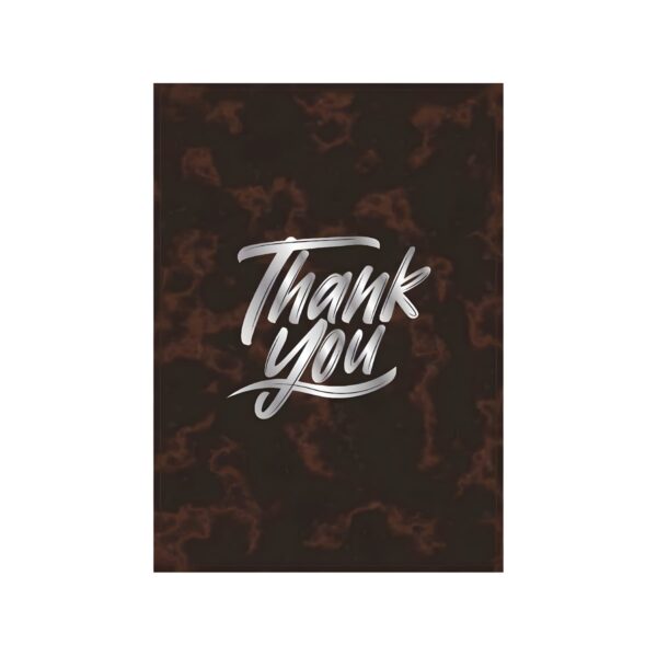 Brown vintage PU Thank You bill holder, 14x10 cm