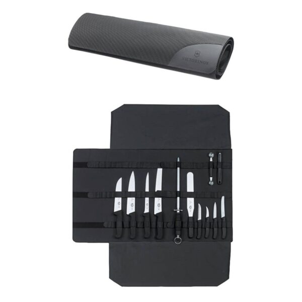 Γκρι υφασμάτινη θήκη μαχαιριών σε ρολό Victorinox, 56x48 εκ