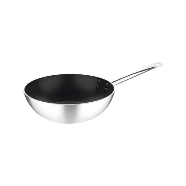 Αντικολλητικό επαγωγικό τηγάνι wok με ανοξείδωτη λαβή, διάμετρος 32 εκ., πάχος 3,5 mm