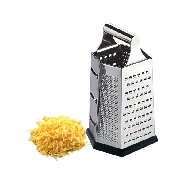Hexagonal stainless steel general purpose grater, 24 cm