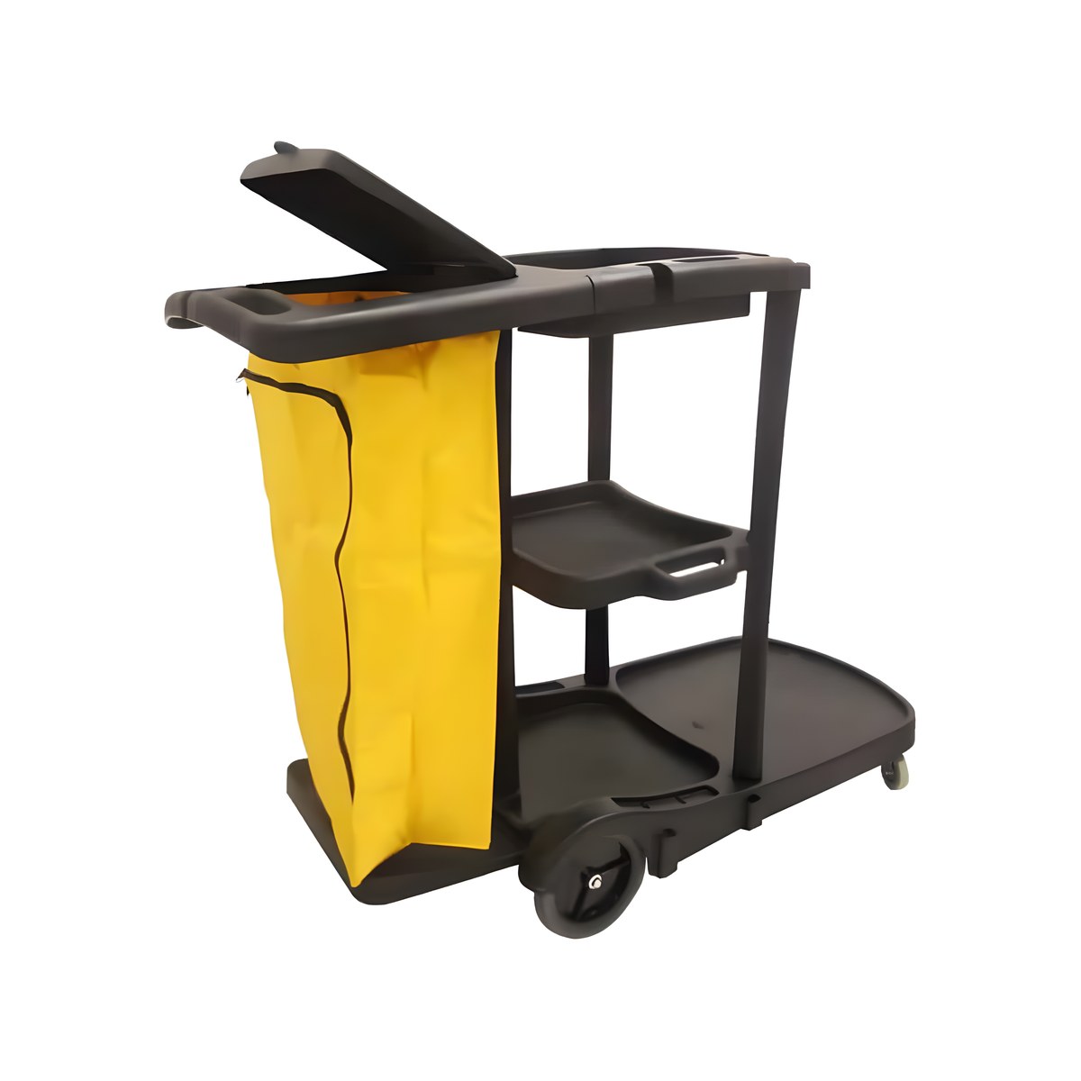 ABS Cleaning Trolley Black With Laundry Bag 120x50x102cm Black ABS cleaning trolley with laundry bag, 120x50x102 cm