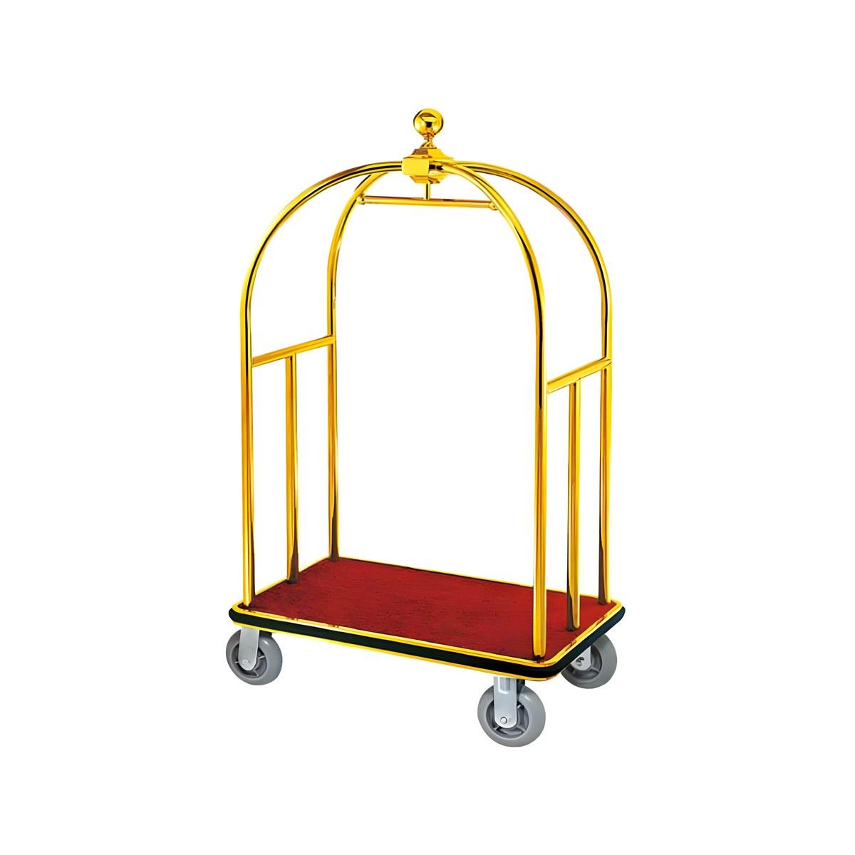 Luggage Transport Trolley Gold Inox 115x70x190cm Gold-finish stainless steel luggage transport trolley, 115x70x190 cm