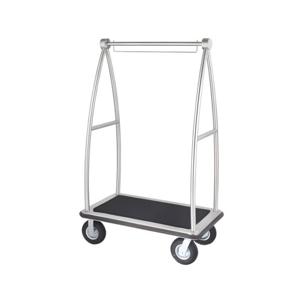 Heavy-duty stainless steel luggage trolley, 116x63x193 cm