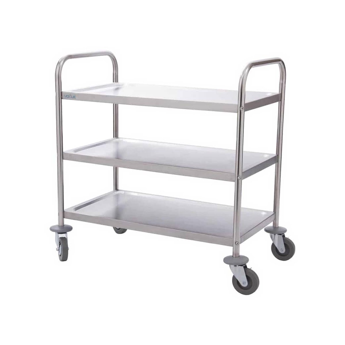 Three-Level Serving Trolley Inox 85x45x90cm Stainless steel three-level serving trolley, 85x45x90 cm
