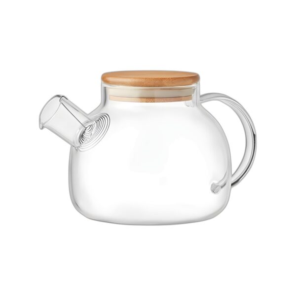 Glass teapot with wooden lid, 800 ml
