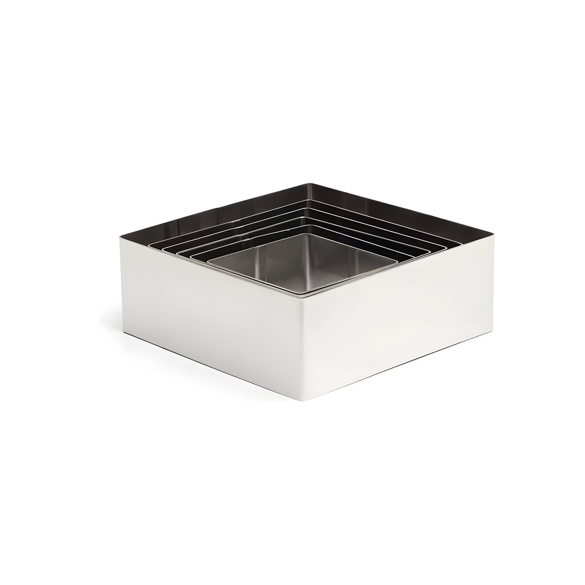 Pastry Ring 10cm Square Inox 18/10 7471 Comas square 18/10 stainless steel pastry ring, 10x10 cm