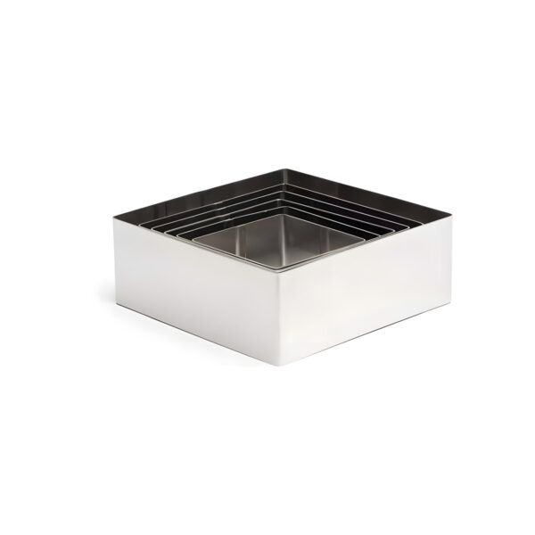 Comas square stainless steel pastry ring, set of 6 pcs 6-12 cm
