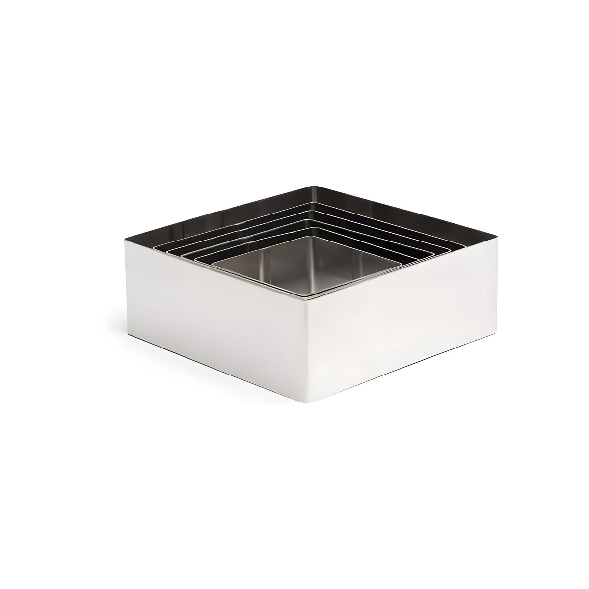Pastry Ring 6-12cm Square 7450 Set of 6 Inox Comas square stainless steel pastry ring, set of 6 pcs 6-12 cm