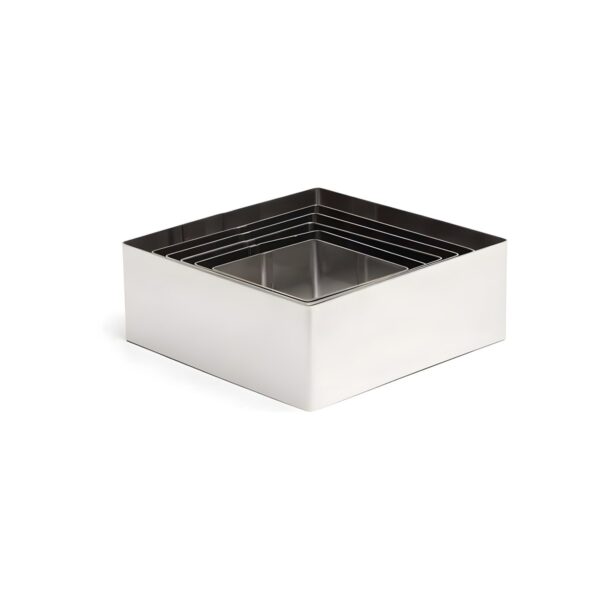 Comas square 18/10 stainless steel pastry ring, 6x6 cm