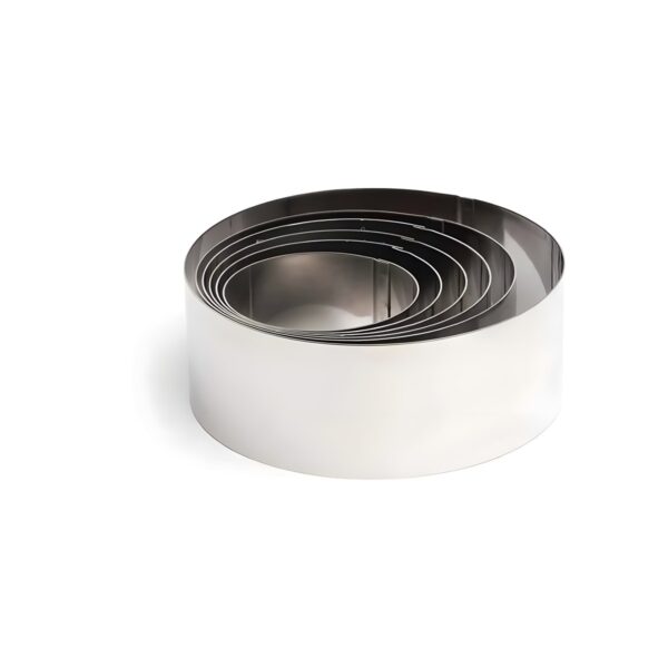 Comas round 18/10 stainless steel pastry ring, 9 cm diameter