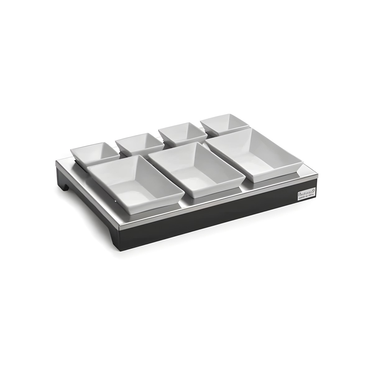 Βάση Μπουφέ Pintinox Με 7 Μπωλ 46x32x6εκ 512702A7 Ανοξείδωτη βάση μπουφέ Pintinox με 7 μπολ, 46x32x6 εκ