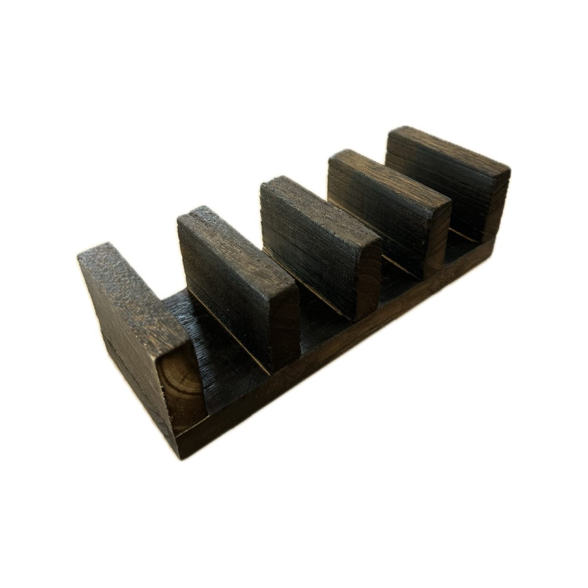 Βάση Tacos 4 Θέσεων Ξύλινη Dark 26x10x7.5εκ Σκούρα ξύλινη βάση tacos 4 θέσεων, 26x10x7,5 εκ.