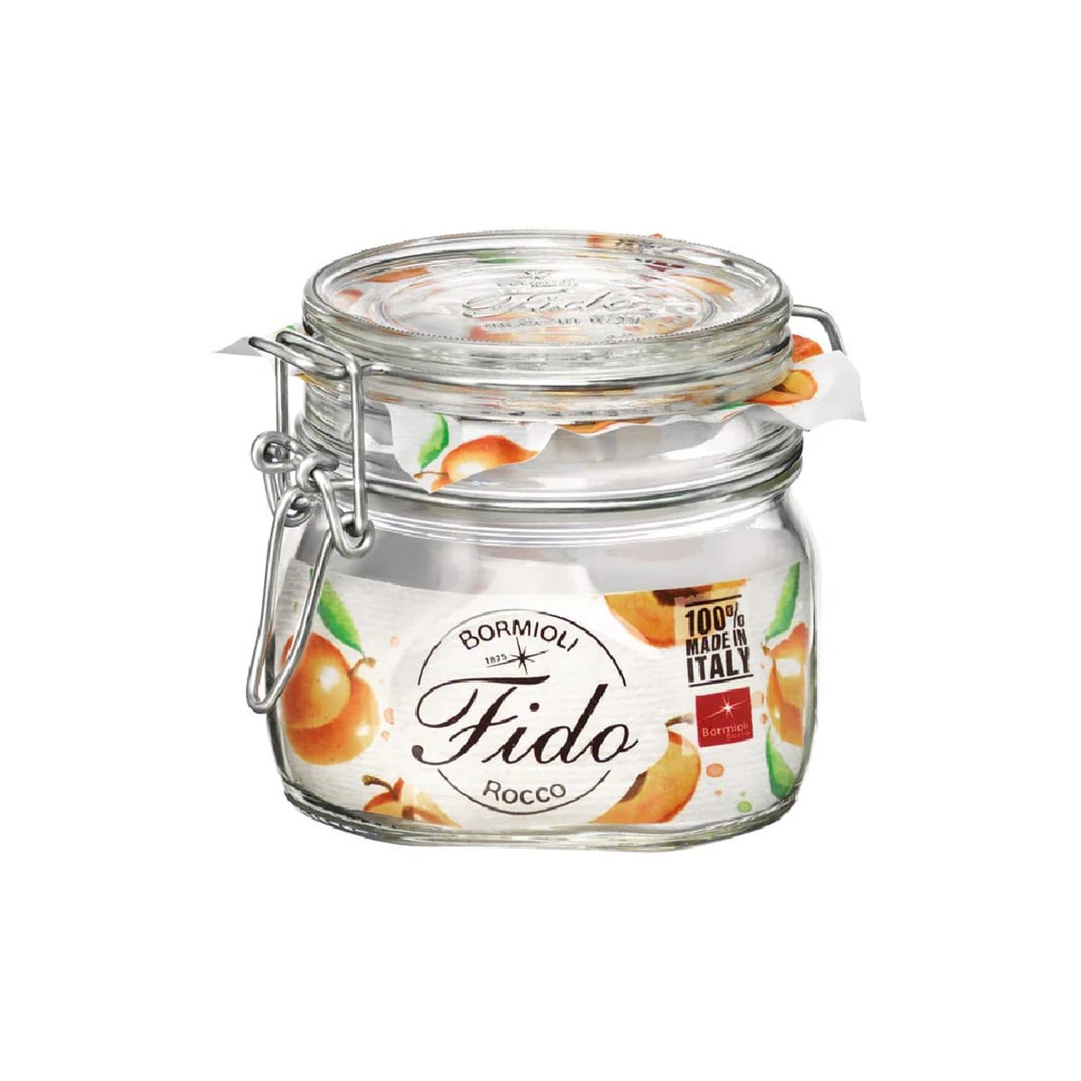 Βάζο Γυάλινο Tempered Αεροστεγές Με Κλιπ Fido 500ml 11x10εκ Αεροστεγές γυάλινο βάζο Bormioli Rocco Fido, 500 ml, 11x10 εκ.