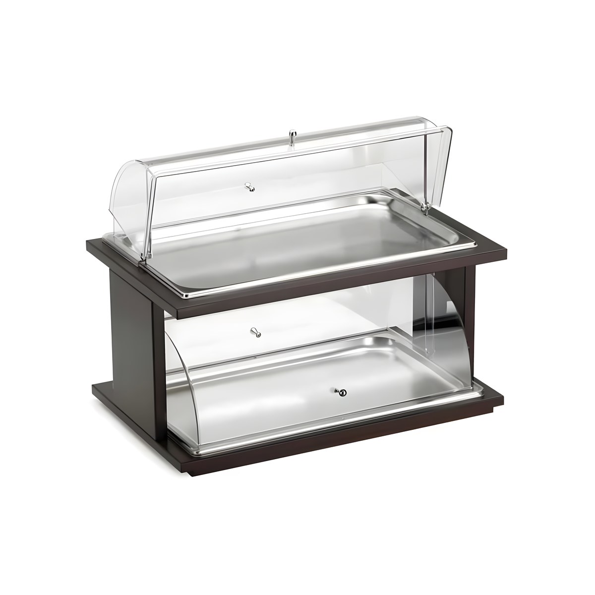 Βιτρίνα Μπουφέ Pintinox 2 Επιπέδων Roll Top 47x60x48εκ 51131055 Ανοξείδωτη βιτρίνα μπουφέ Pintinox 2 επιπέδων με καπάκι roll top, 47x60x48 εκ