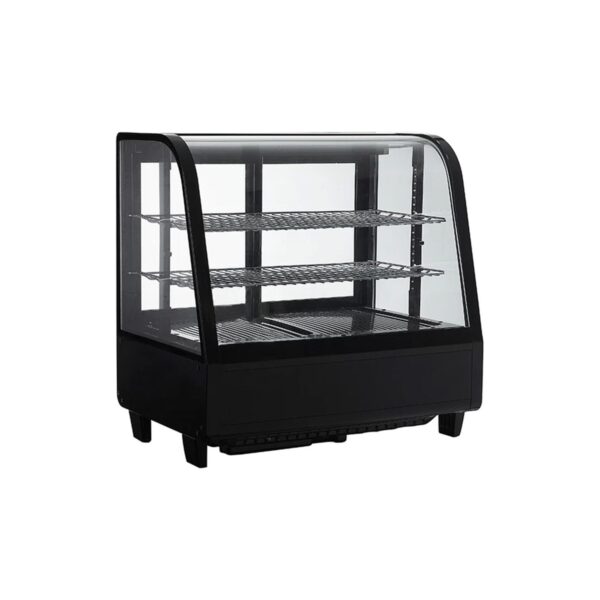 Tabletop refrigerated black display case, 100 litres