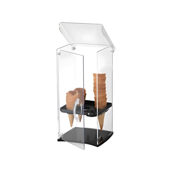 Βιτρίνα Garibaldi από plexiglass για χωνάκια, 5 θέσεων με μαύρη βάση