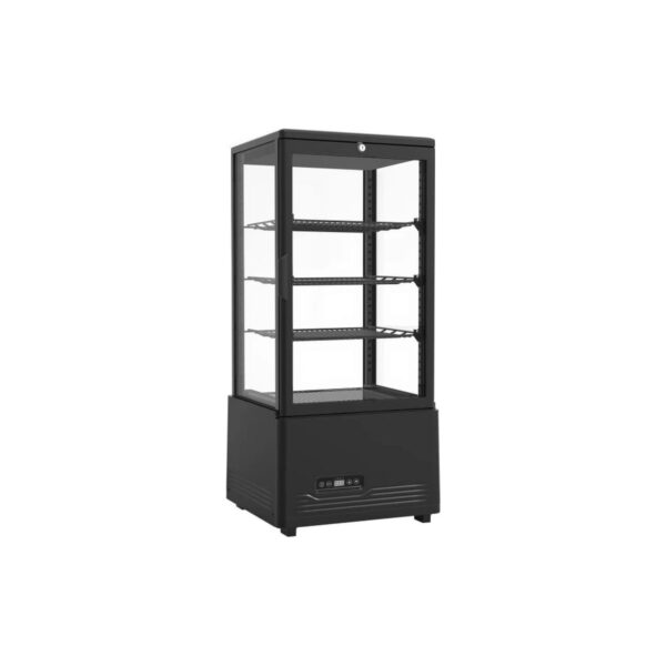 Black countertop refrigerated display, 80 litre, 45.6x41x97 cm