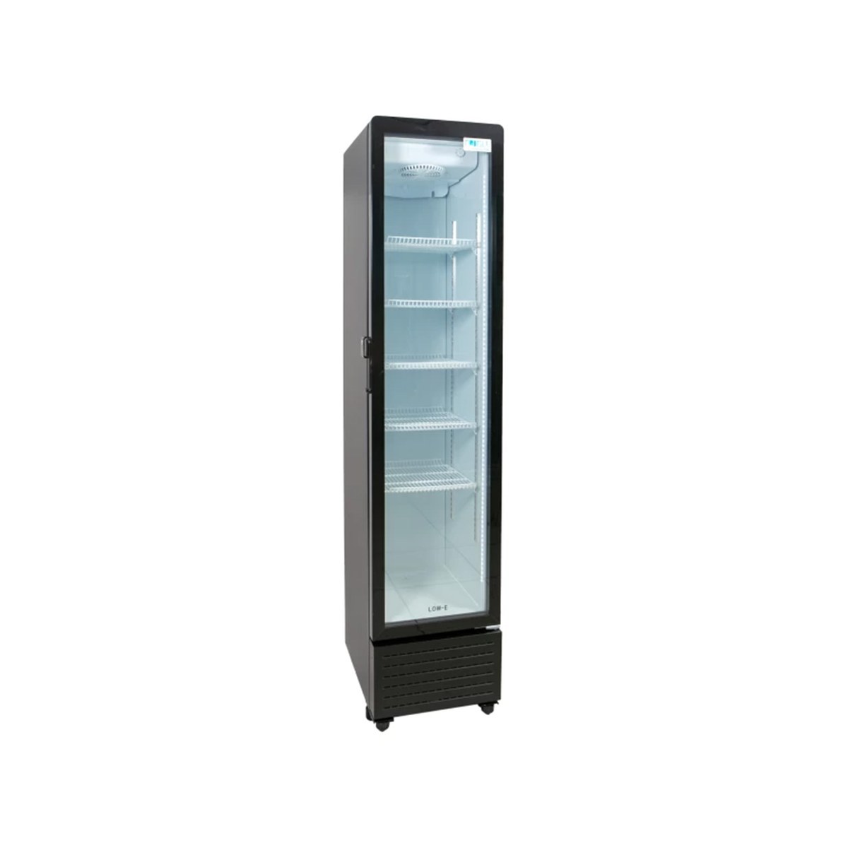 Slim Black Storage Display Case 217Lt 180Watt +1°C to +10°C 42x52x194cm Slim black storage display case, 217 litres, 180 W, 42x52x194 cm