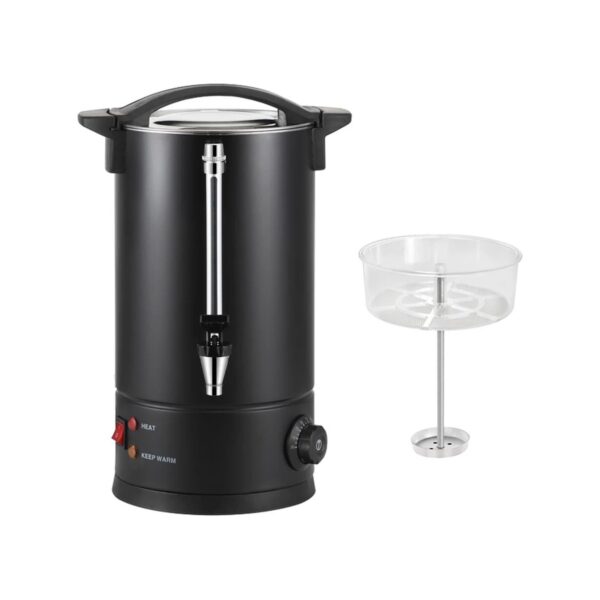 Black professional coffee percolator, 12 litres, 1800 W